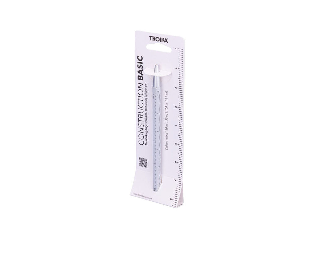 TROIKA Multitasking ballpoint pen "CONSTRUCTION BASIC" - Silver packaging