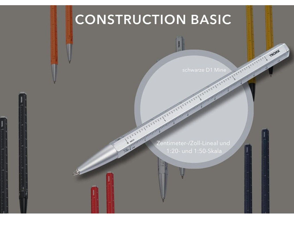 TROIKA Multitasking ballpoint pen "CONSTRUCTION BASIC" - Silver lifestyle