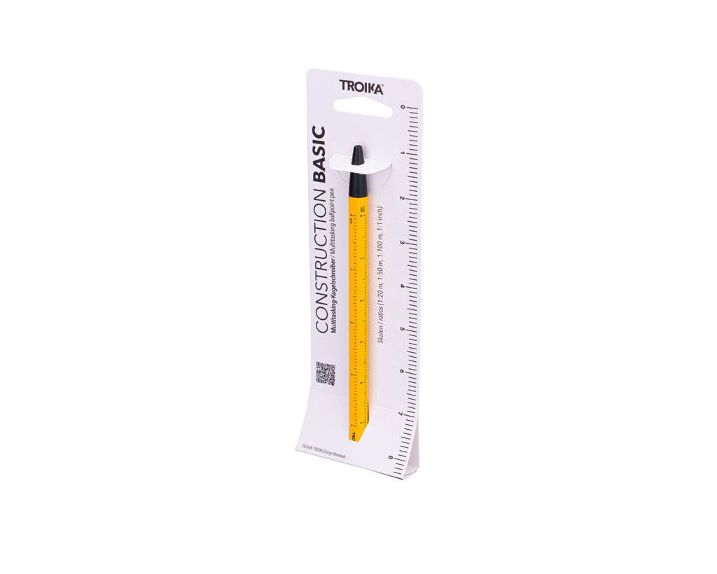 TROIKA Multitasking ballpoint pen "CONSTRUCTION BASIC" - yellow packaging