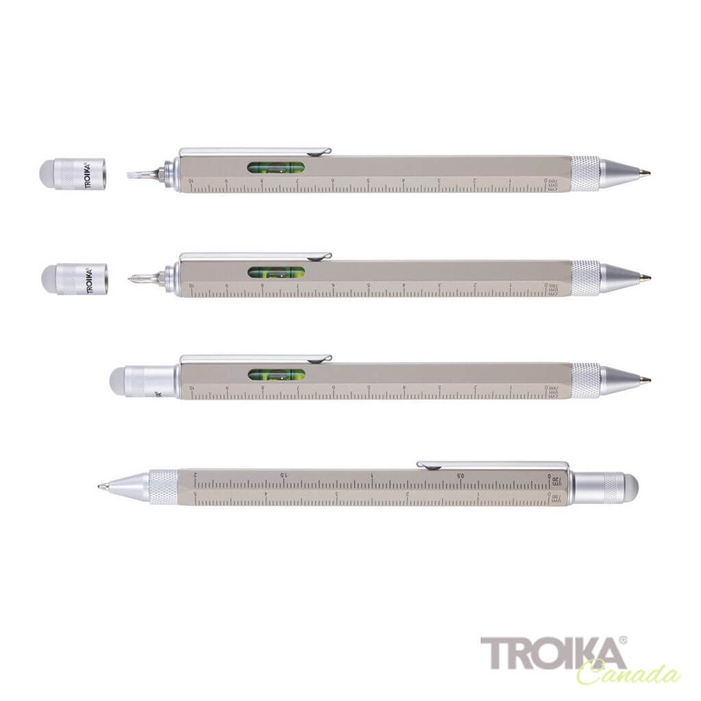 TROIKA Multitasking Ballpoint Pen "CONSTRUCTION" - Concrete