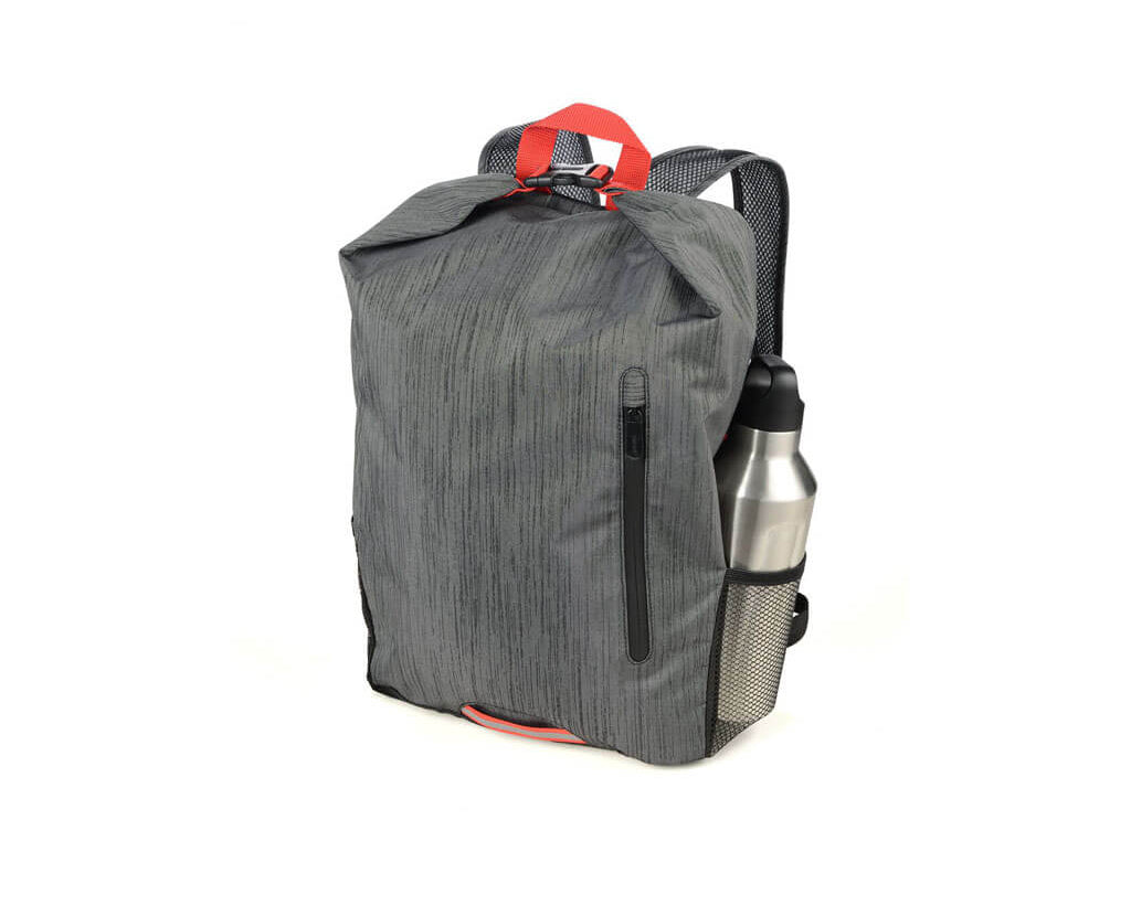 TROIKA Roll Top Backpack Trekpack Grey – RUC02/GY - unfolded
