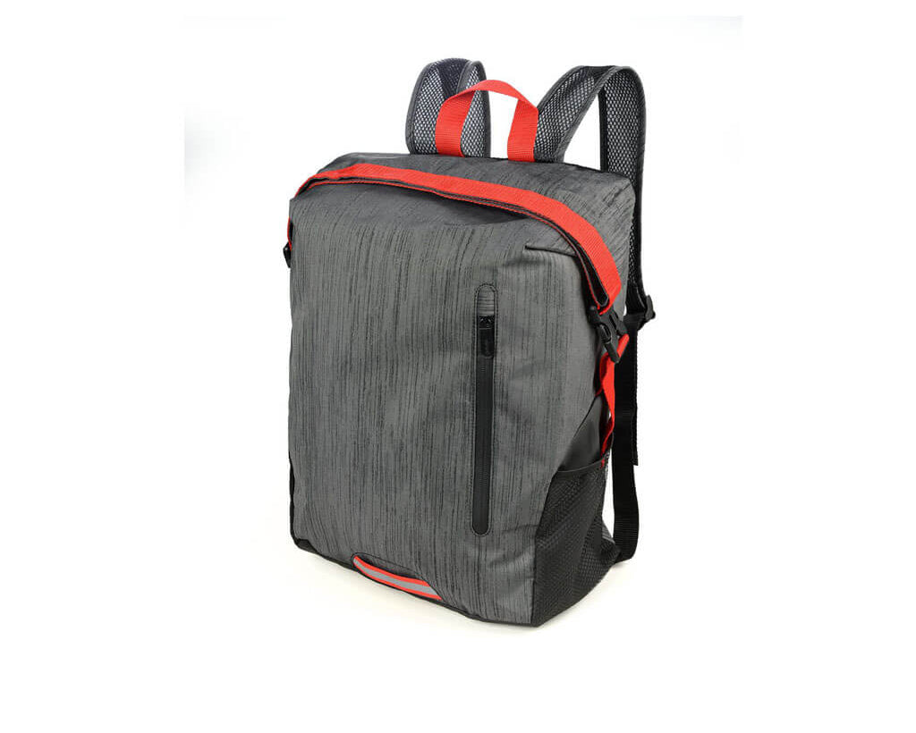TROIKA Roll Top Backpack Trekpack Grey – RUC02/GY - unfolded