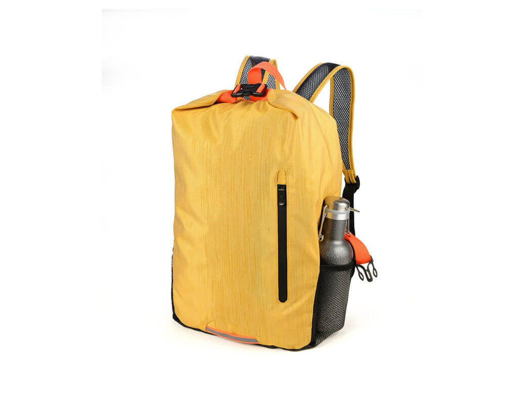 TROIKA Roll Top Backpack Trekpack Yellow – RUC02/YE - unfolded