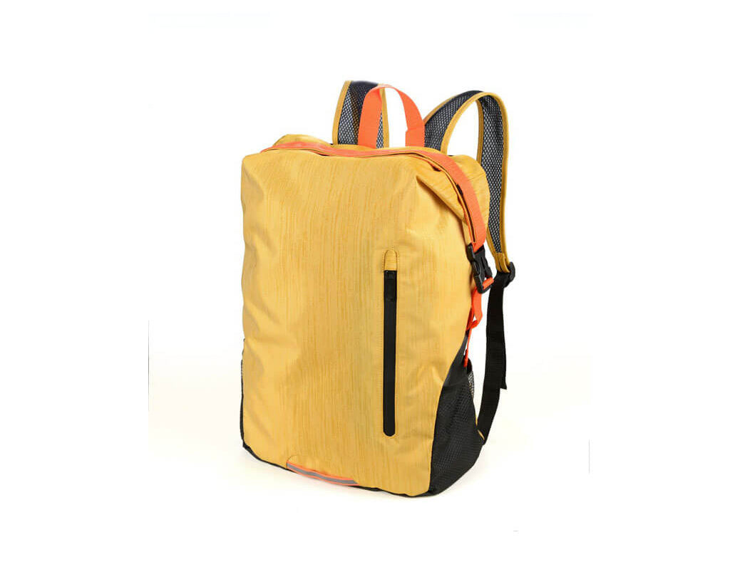 TROIKA Roll Top Backpack Trekpack Yellow – RUC02/YE - unfolded