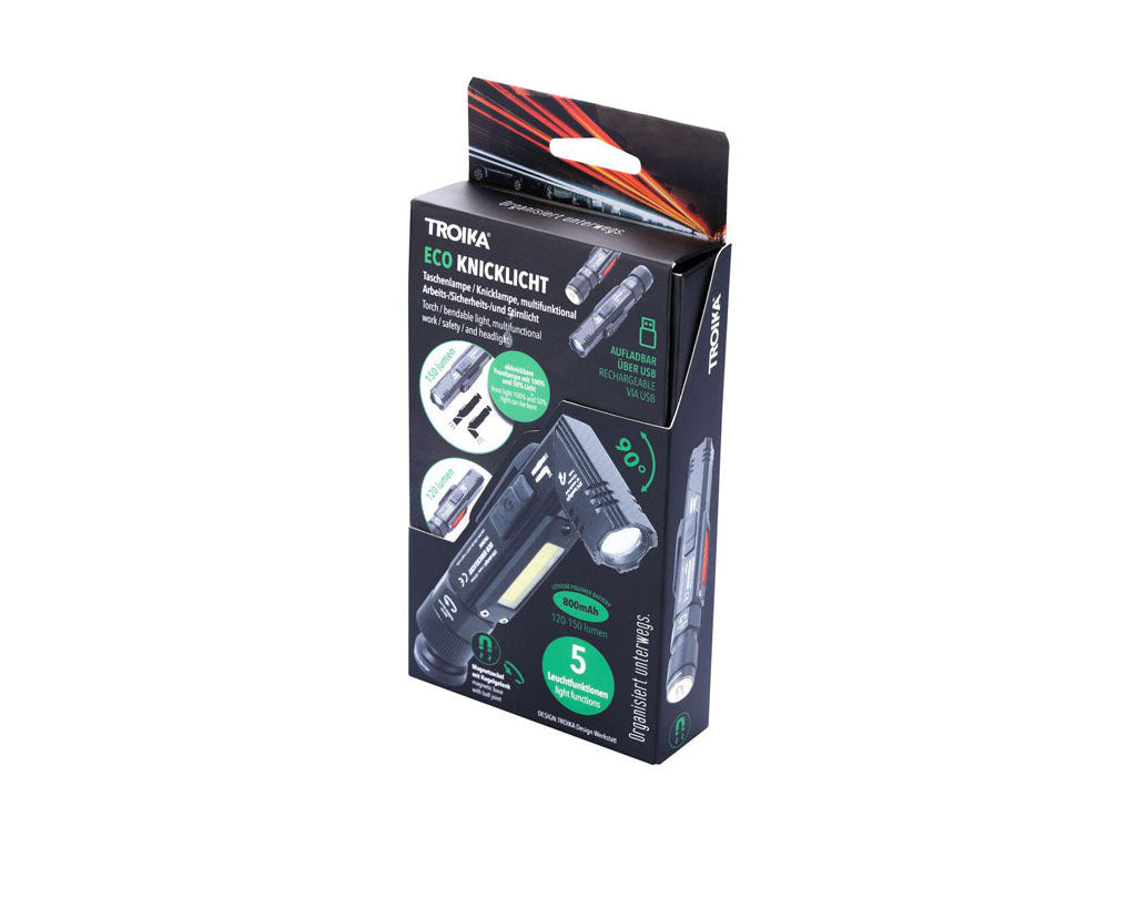 TROIKA Flashlight Eco Knicklicht Black – TOR55/BK with packaging