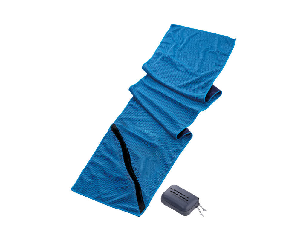 TROIKA Cooling Towel Schwitzableiter Blue – TWL20/DB with zip pocket