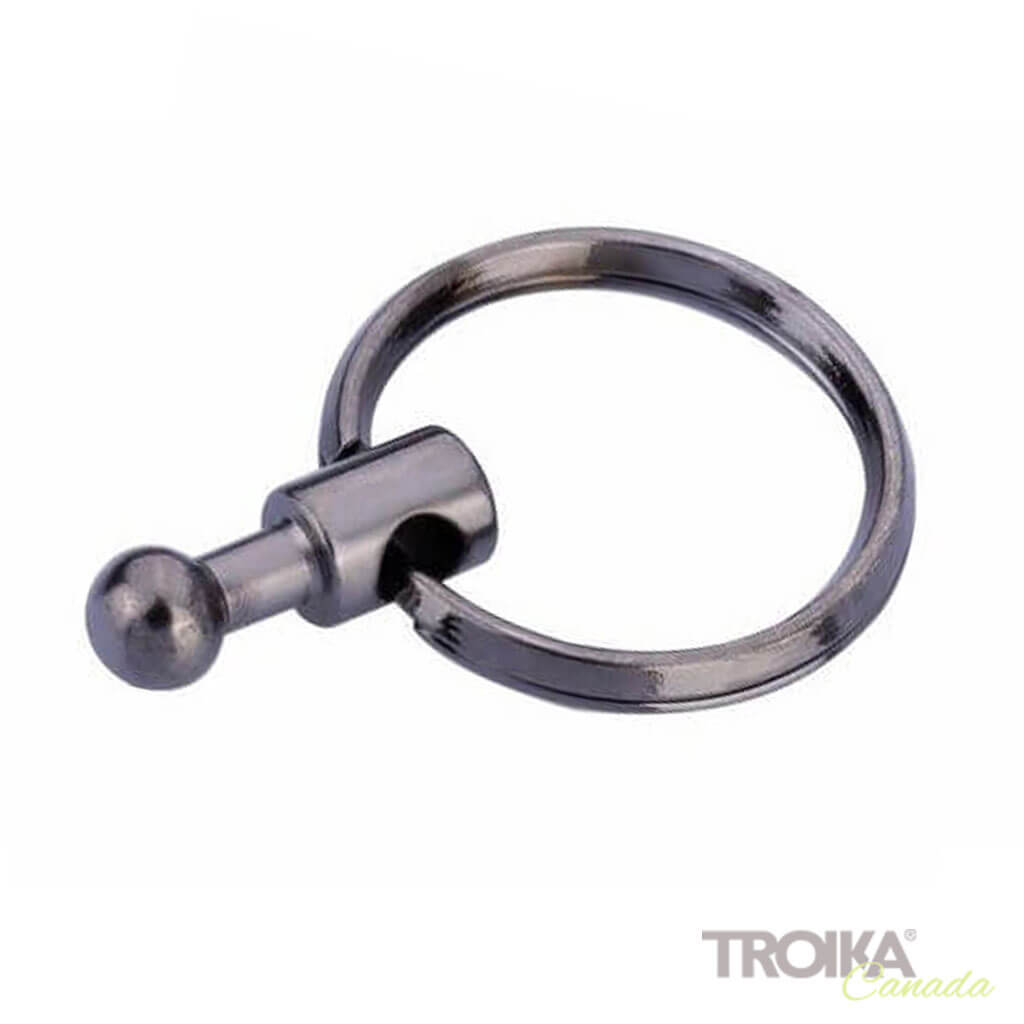 TROIKA Replacement Rings for PATENT Keyring Black chrome, Set of 5