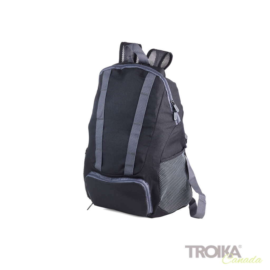 TROIKA Backpack "BAGPACK" - BLACK unfolded