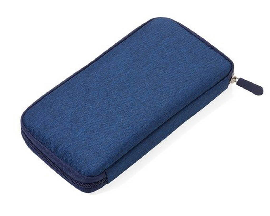 Blue Travel Document Holder closed