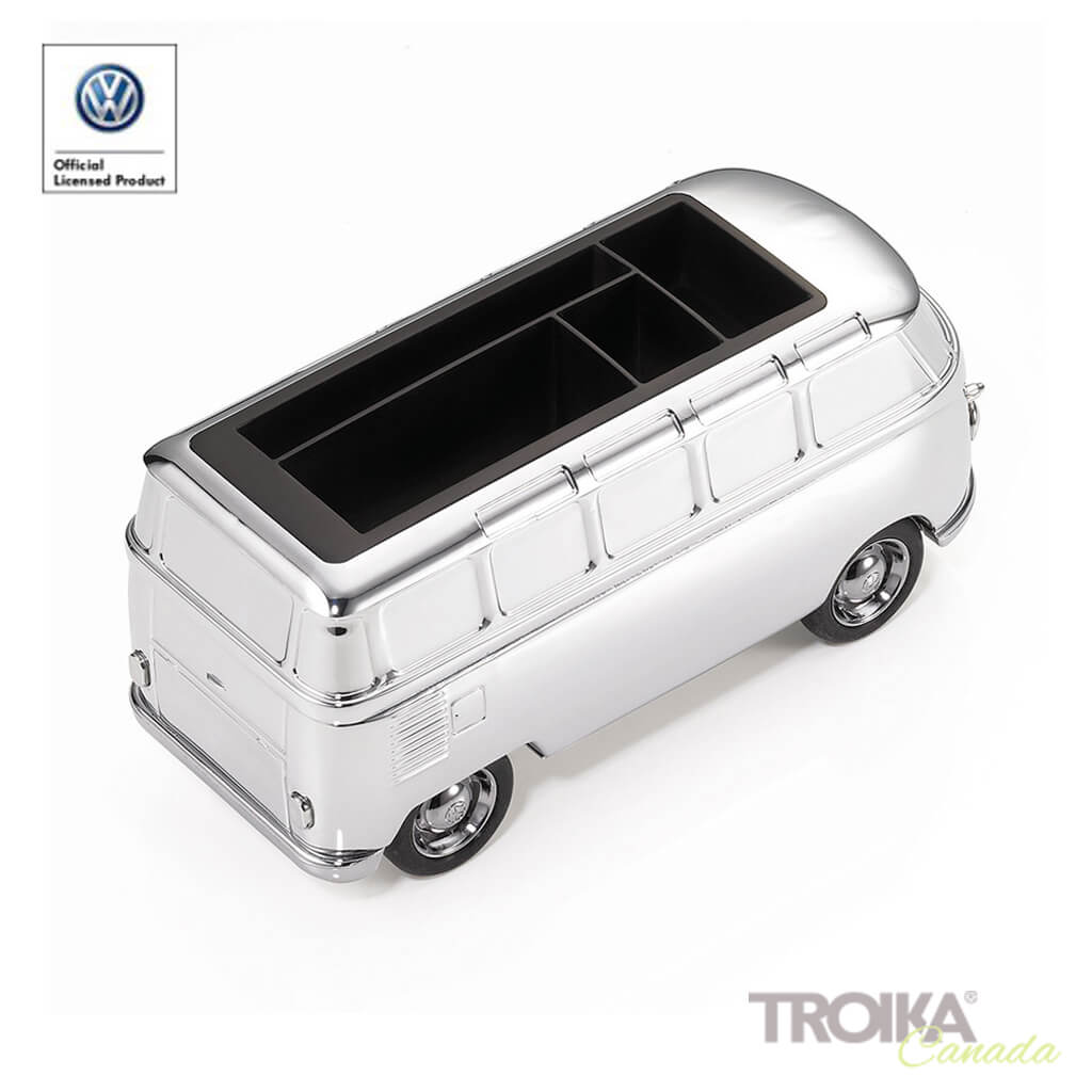 TROIKA VW BULLI T1 paper clip holder - side view of silver vintage van