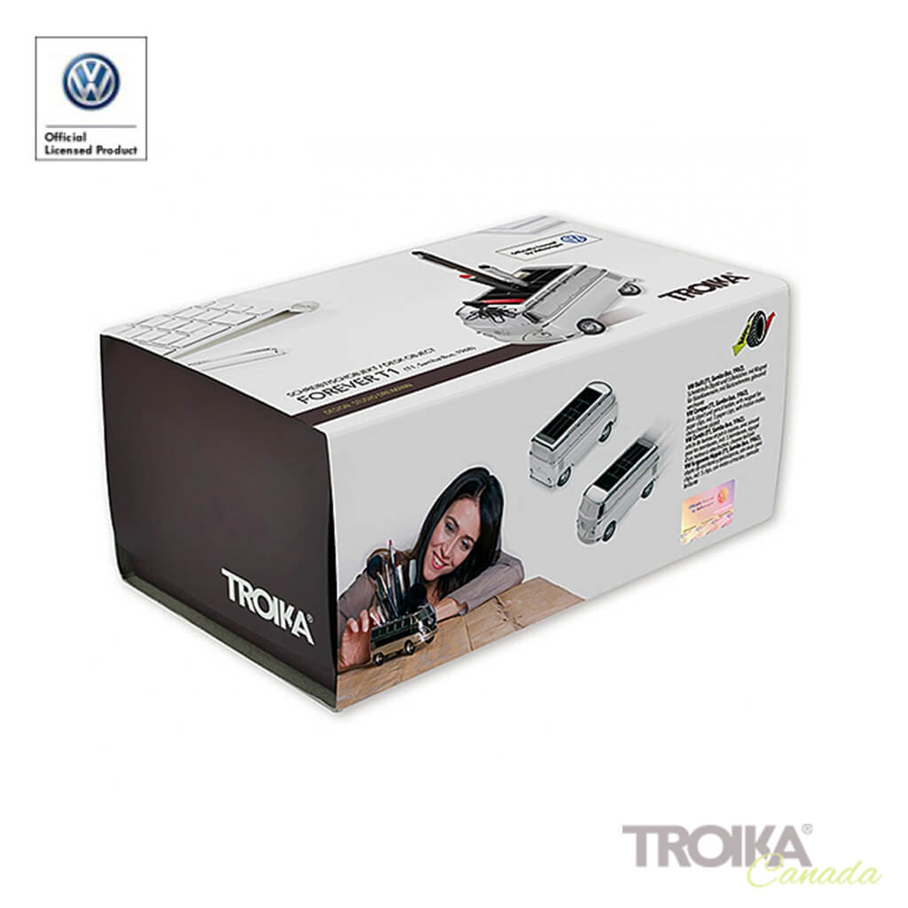 TROIKA VW BULLI T1 paper clip holder - showing packaging of the vintage van