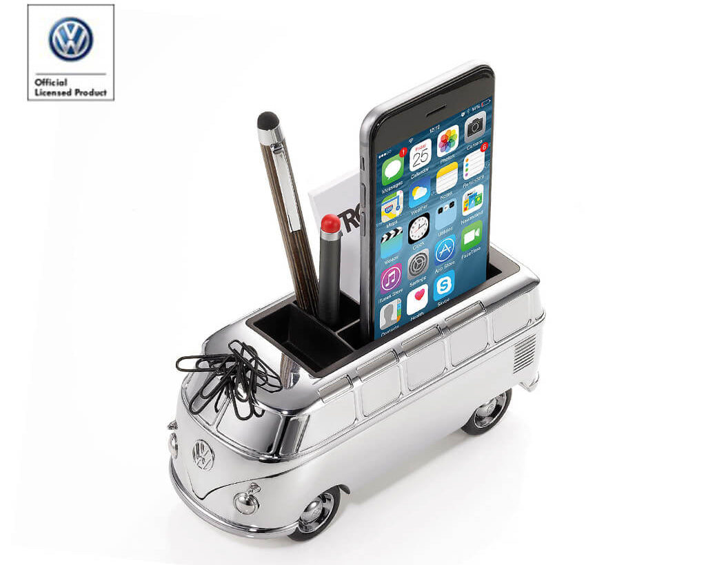TROIKA Paper Clip Holder VOLKSWAGEN BULLI FOREVER T1 - silver vintage van