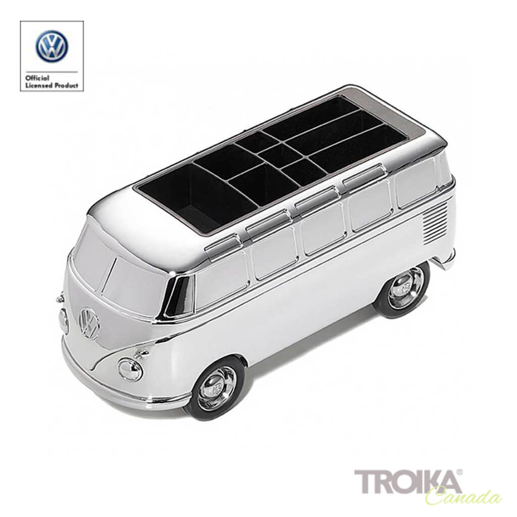 TROIKA Paper Clip Holder VOLKSWAGEN BULLI FOREVER T1 - silver vintage van
