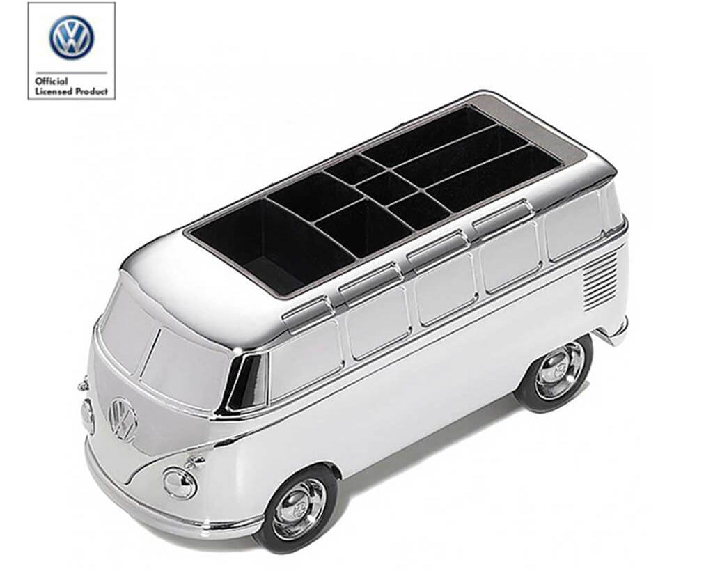 TROIKA Paper Clip Holder VOLKSWAGEN BULLI FOREVER T1 - silver vintage van