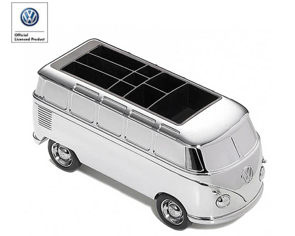 TROIKA VW BULLI T1 paper clip holder - detailed silver finish vintage van