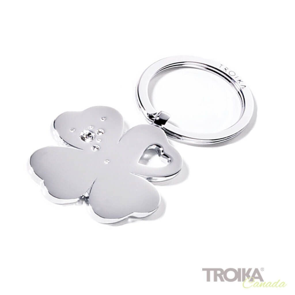 TROIKA Keychain  "GIRLS BEST FRIENDS Clover" - silver