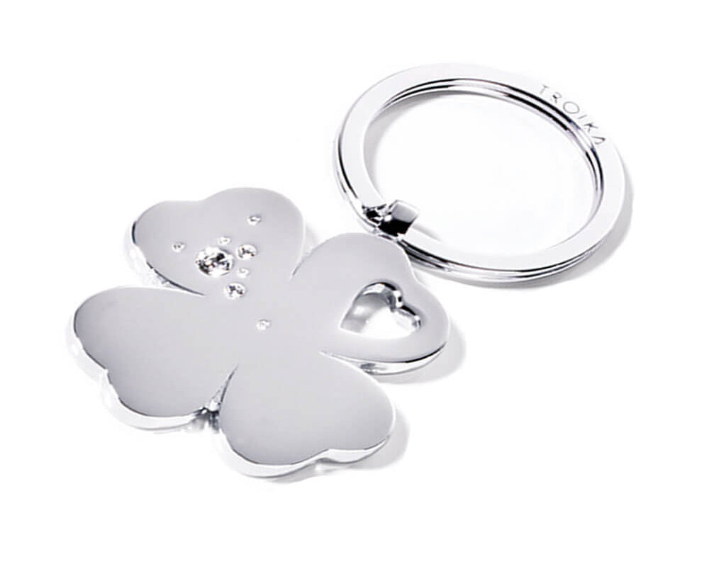 TROIKA Keychain "GIRLS BEST FRIENDS Clover" - silver