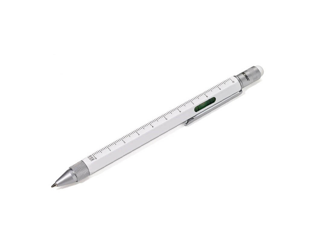 TROIKA Multitasking ballpoint pen "CONSTRUCTION" - white