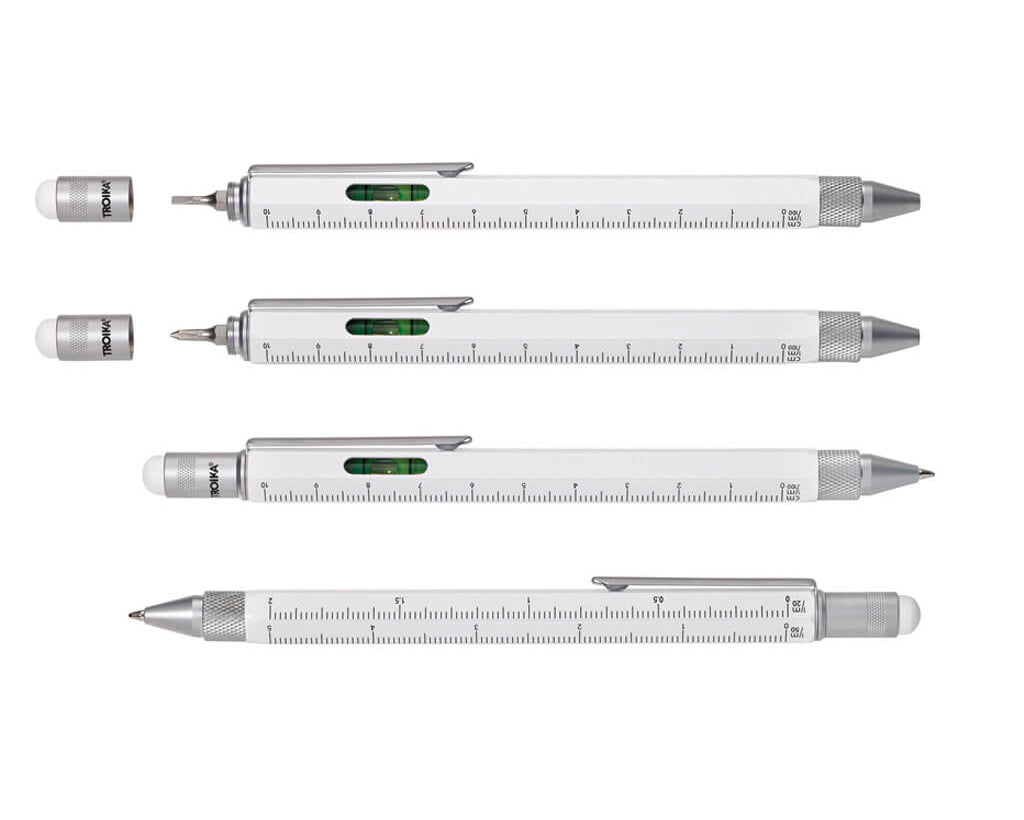 TROIKA Multitasking ballpoint pen "CONSTRUCTION" - white