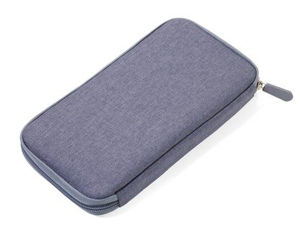 Grey Travel Document Holder closed