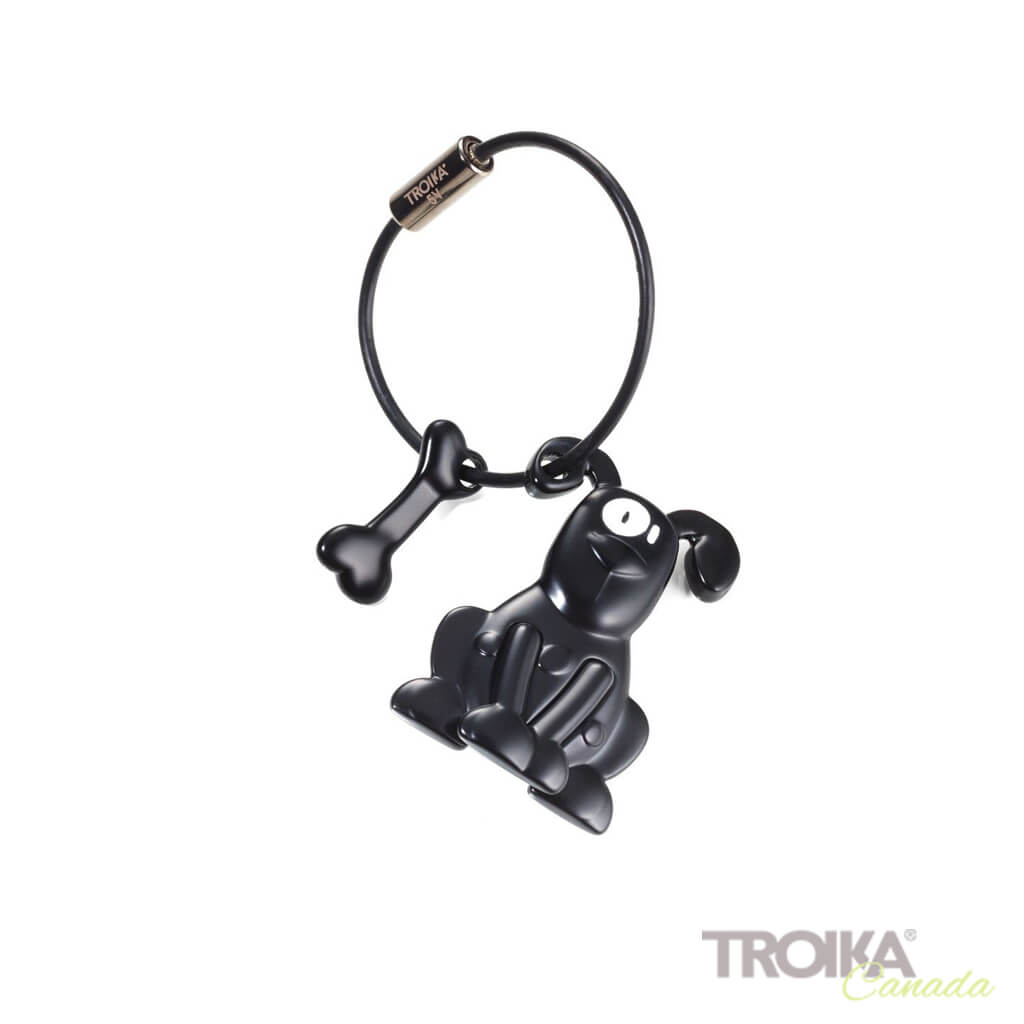 TROIKA Keychain "PETE" - Black DOG keychain