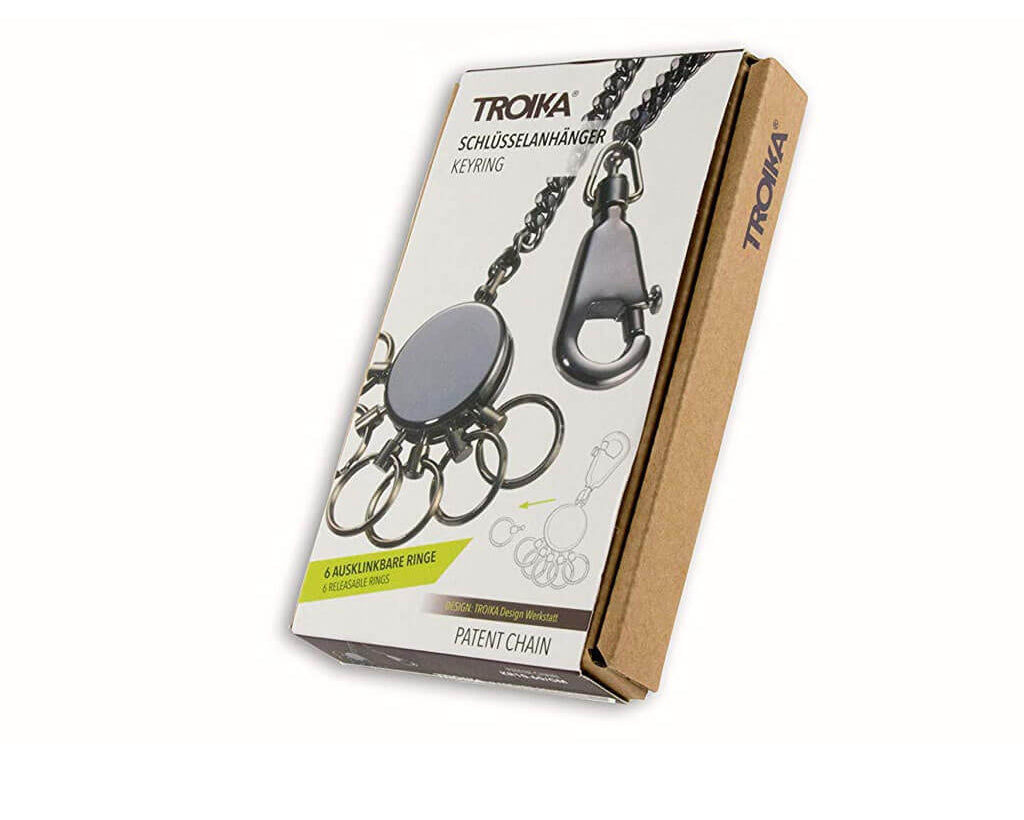 TROIKA Key organizer "PATENT CHAIN" - shiny, black-chrome