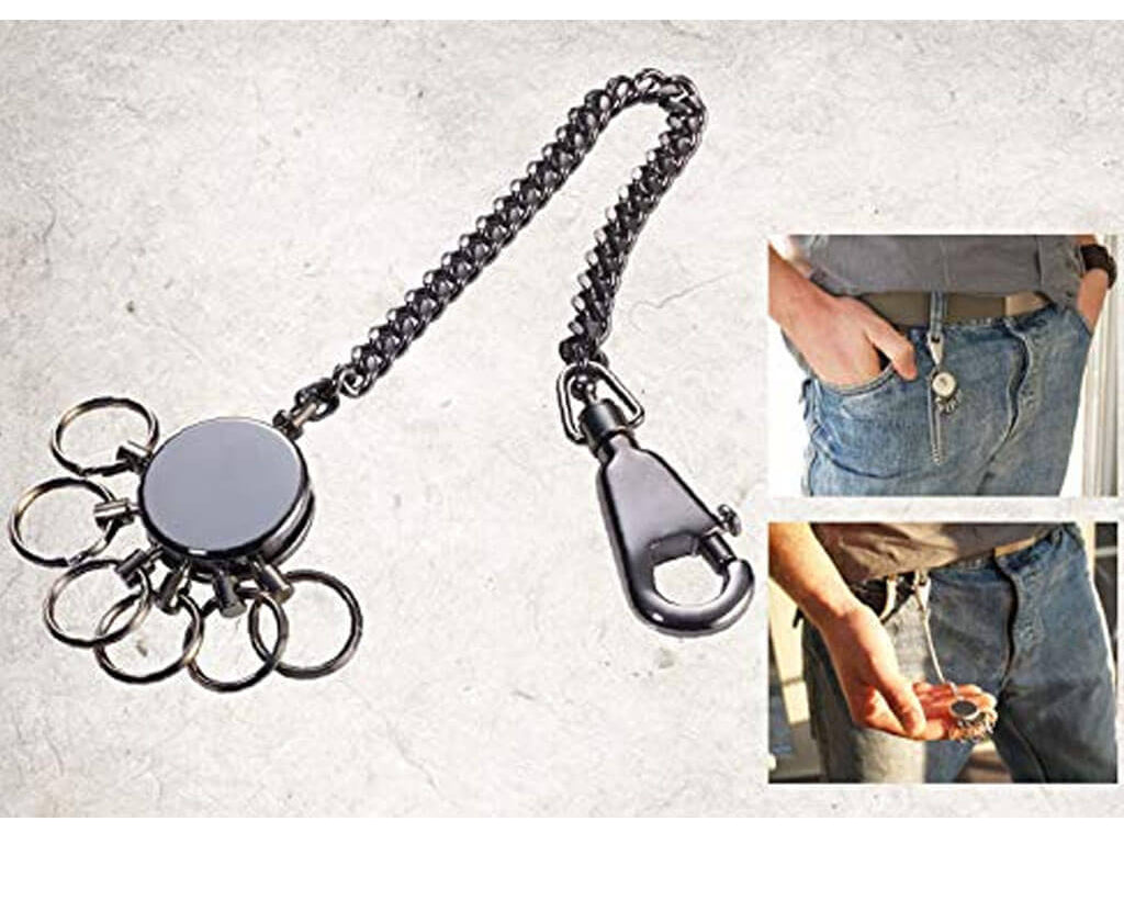 TROIKA Key organizer "PATENT CHAIN" - shiny, black-chrome