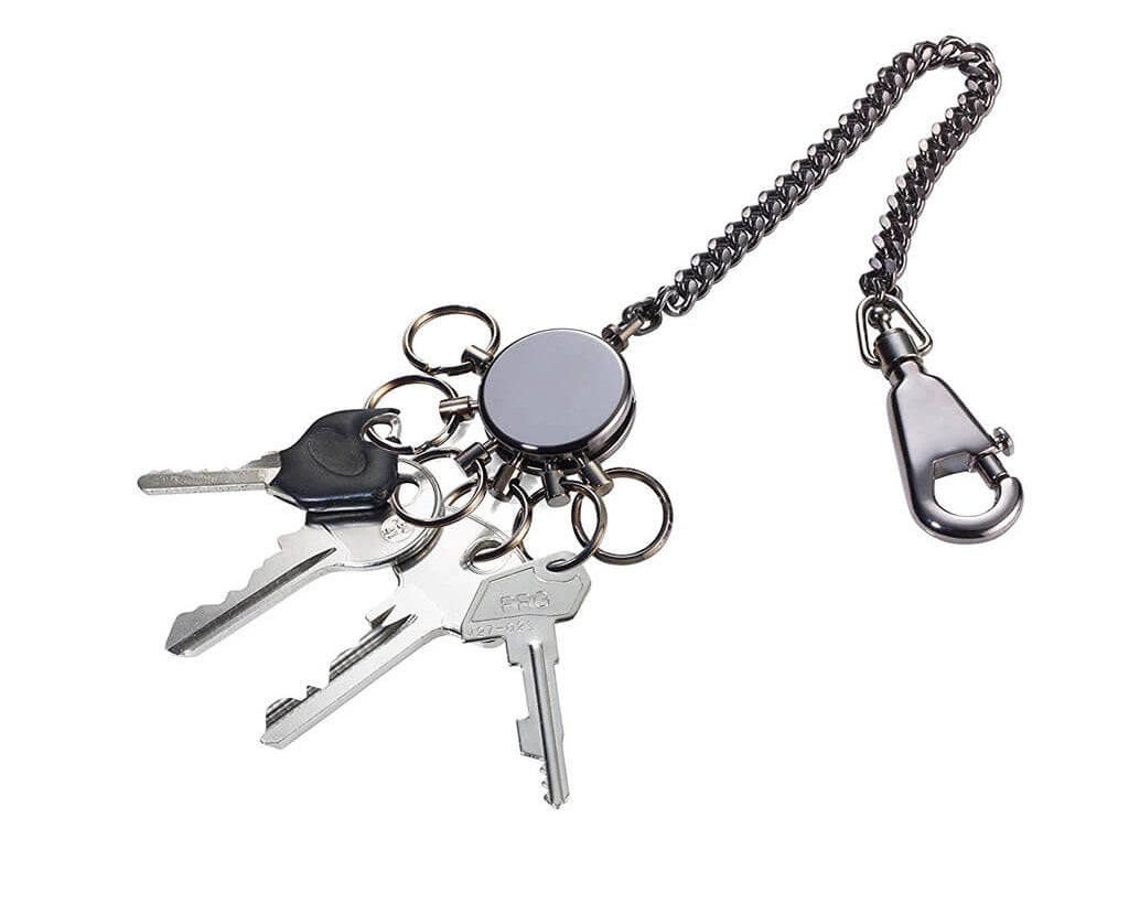 TROIKA Key organizer "PATENT CHAIN" - shiny, black-chrome