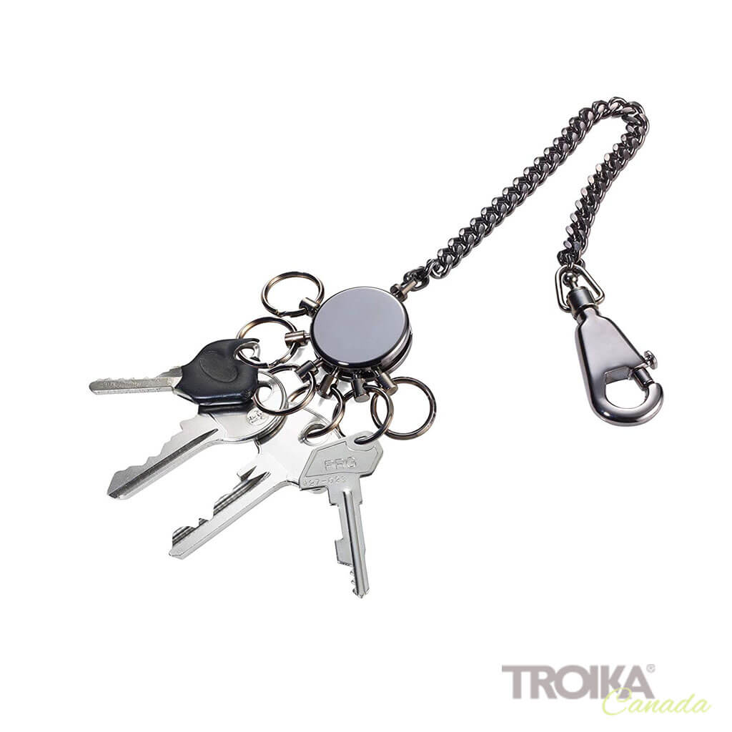 TROIKA Key organizer "PATENT CHAIN" - shiny, black-chrome
