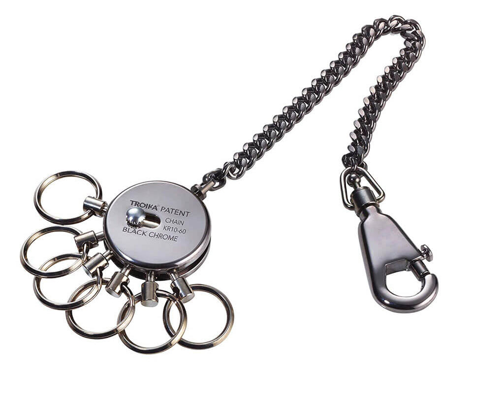 TROIKA Key organizer "PATENT CHAIN" - shiny, black-chrome