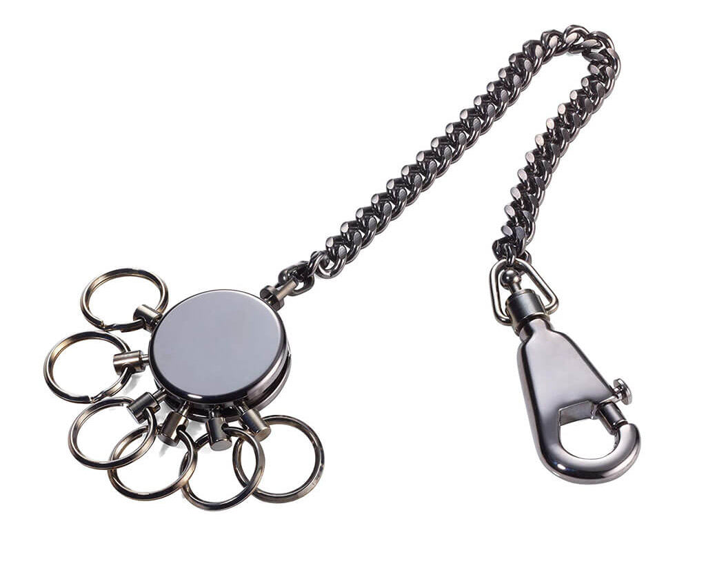 TROIKA Key organizer "PATENT CHAIN" - shiny, black-chrome