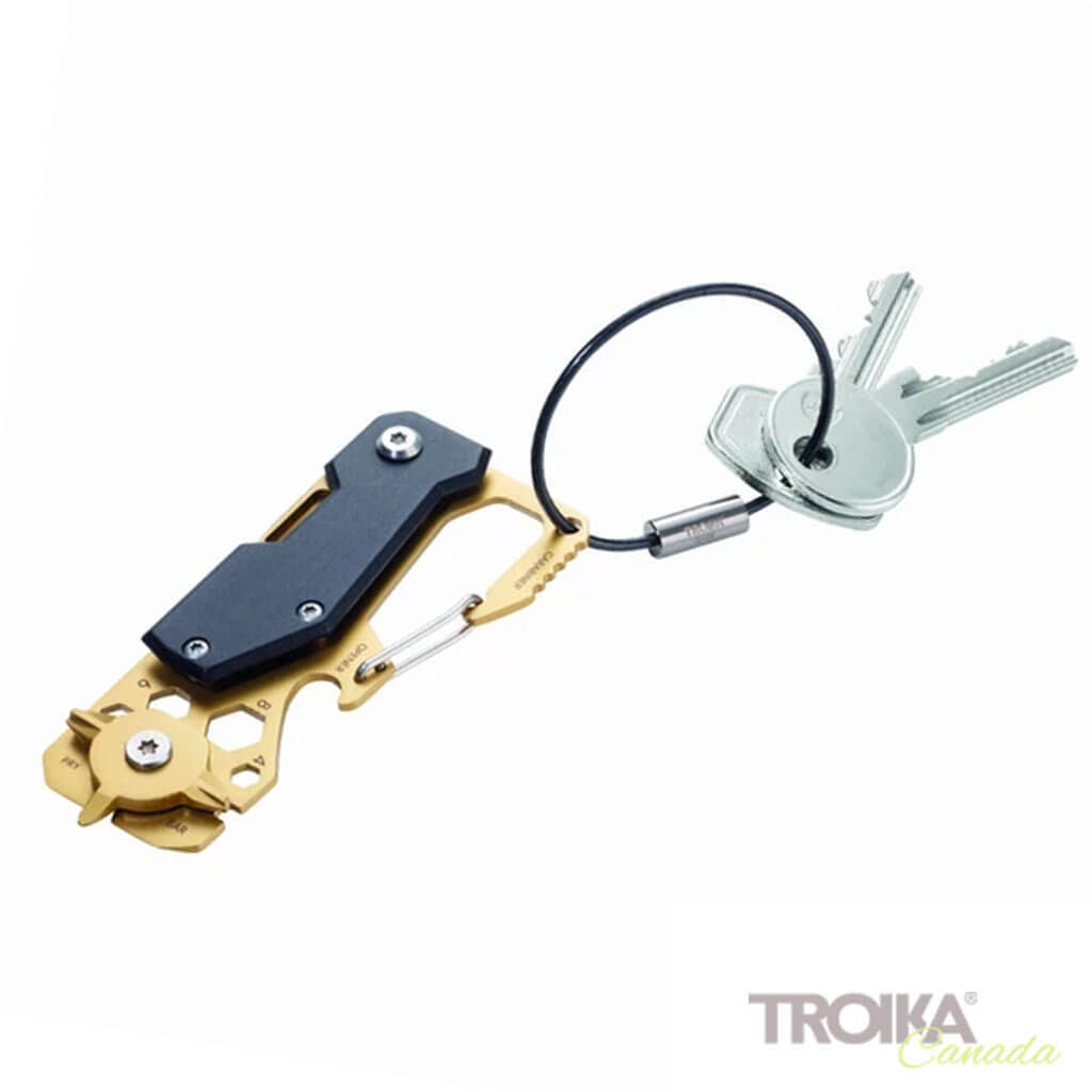 TROIKA Key Organizer and Mini Tool "TOOLINATOR" - Gold with keys