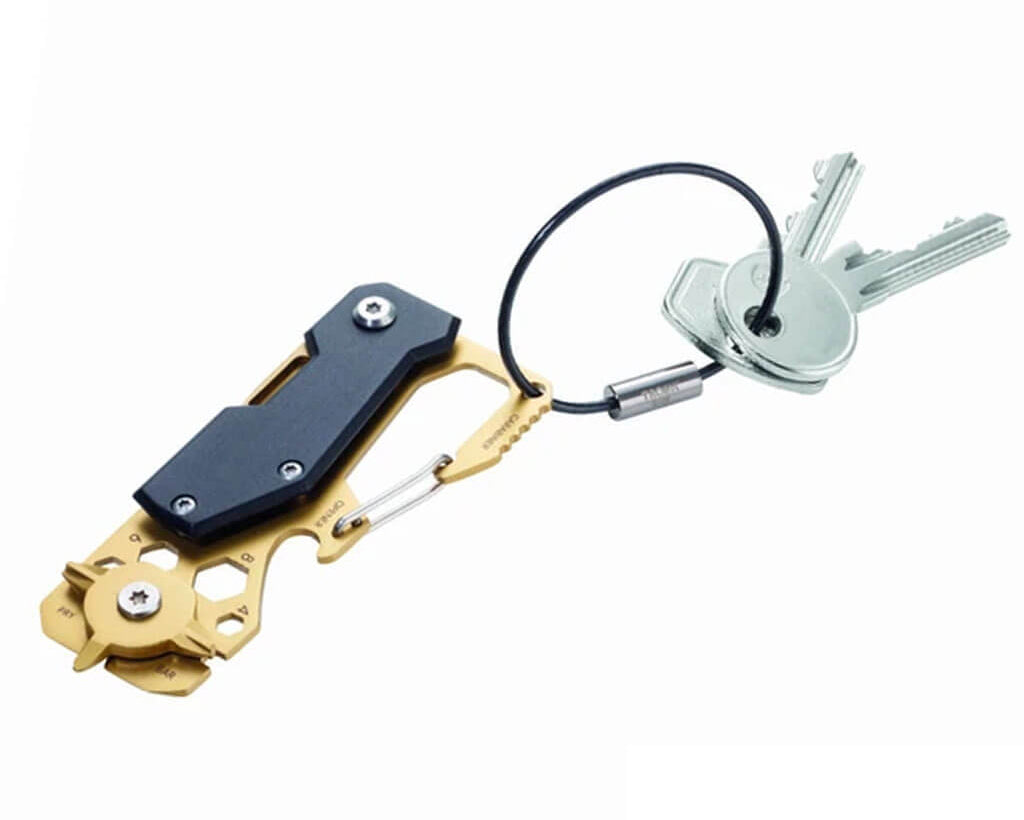 TROIKA Key Organizer and Mini Tool "TOOLINATOR" - Gold with keys