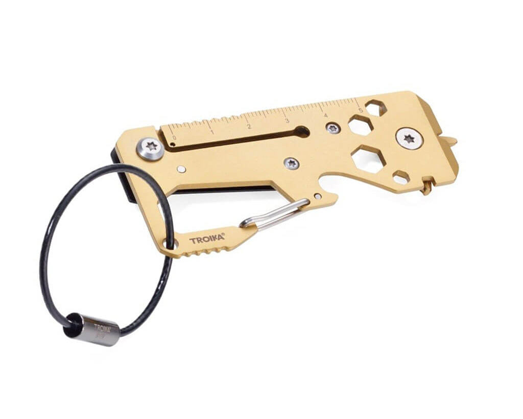 TROIKA Key Organizer and Mini Tool "TOOLINATOR" - Gold, back