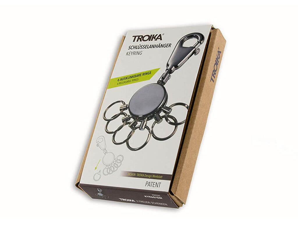 TROIKA Key organizer "PATENT" - shiny, black-chrome