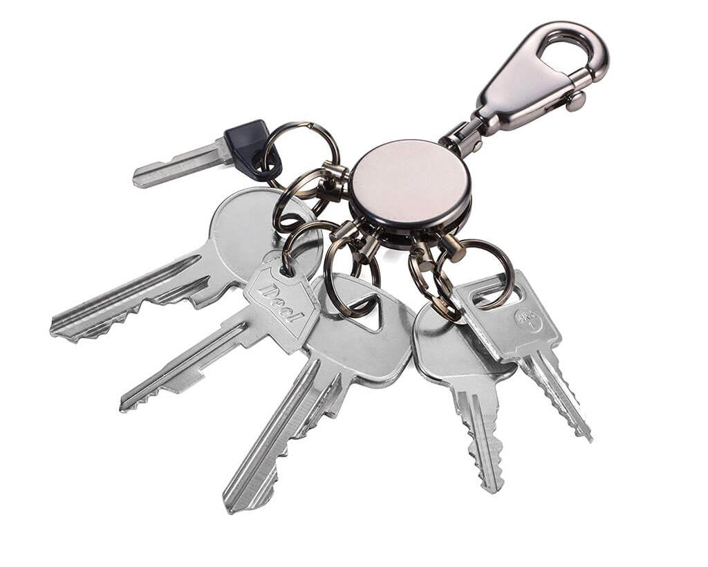 TROIKA Key organizer "PATENT" - shiny, black-chrome