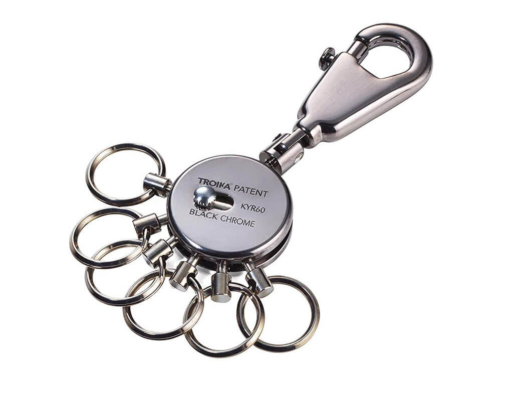 TROIKA Key organizer "PATENT" - shiny, black-chrome
