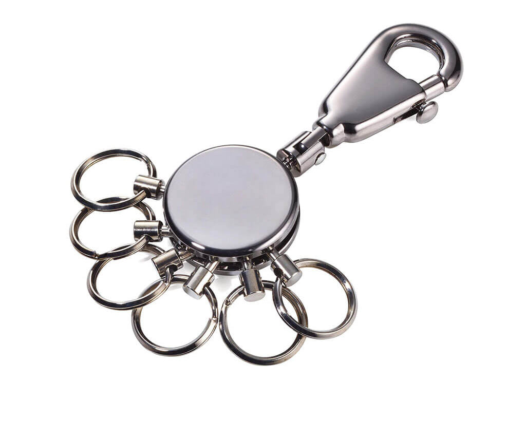 TROIKA Key organizer "PATENT" - shiny, black-chrome
