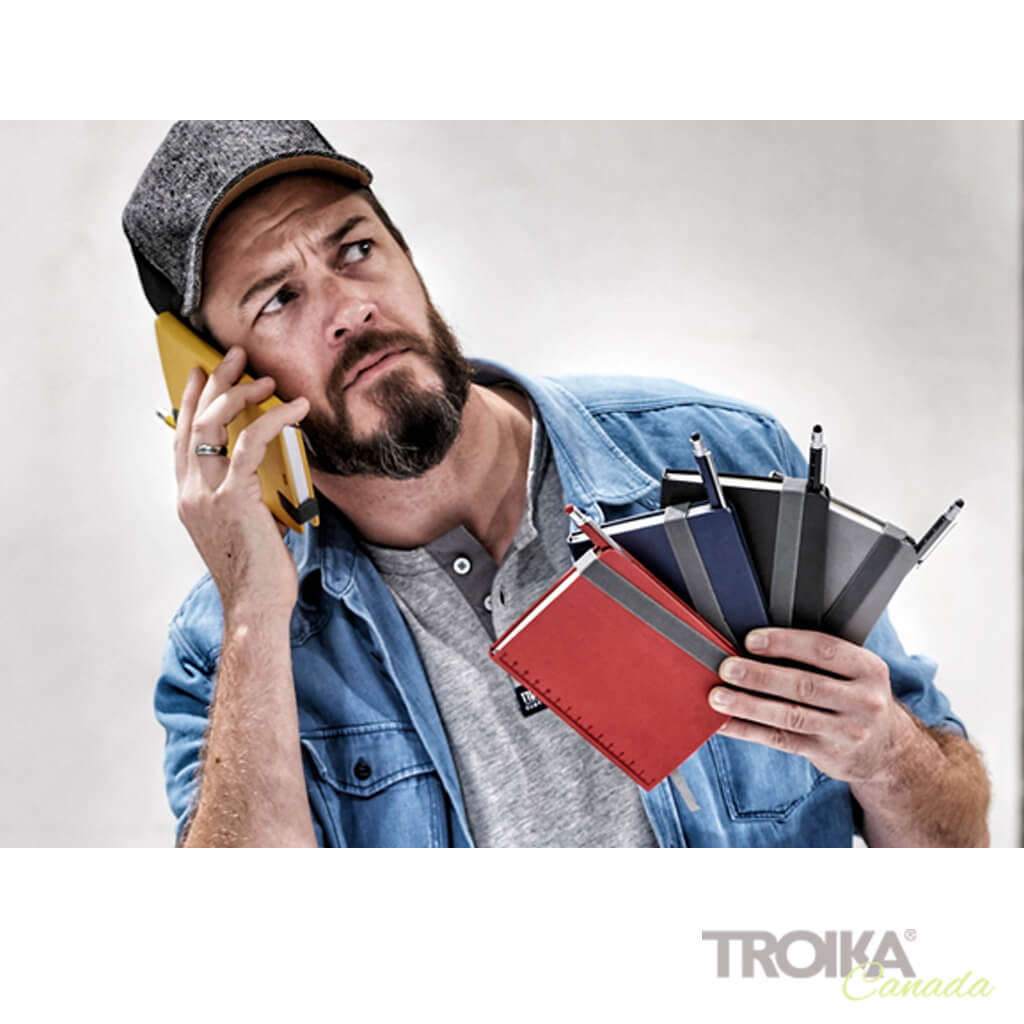 TROIKA Notepad DIN A6 incl. ballpoint pen SLIM - YELLOW