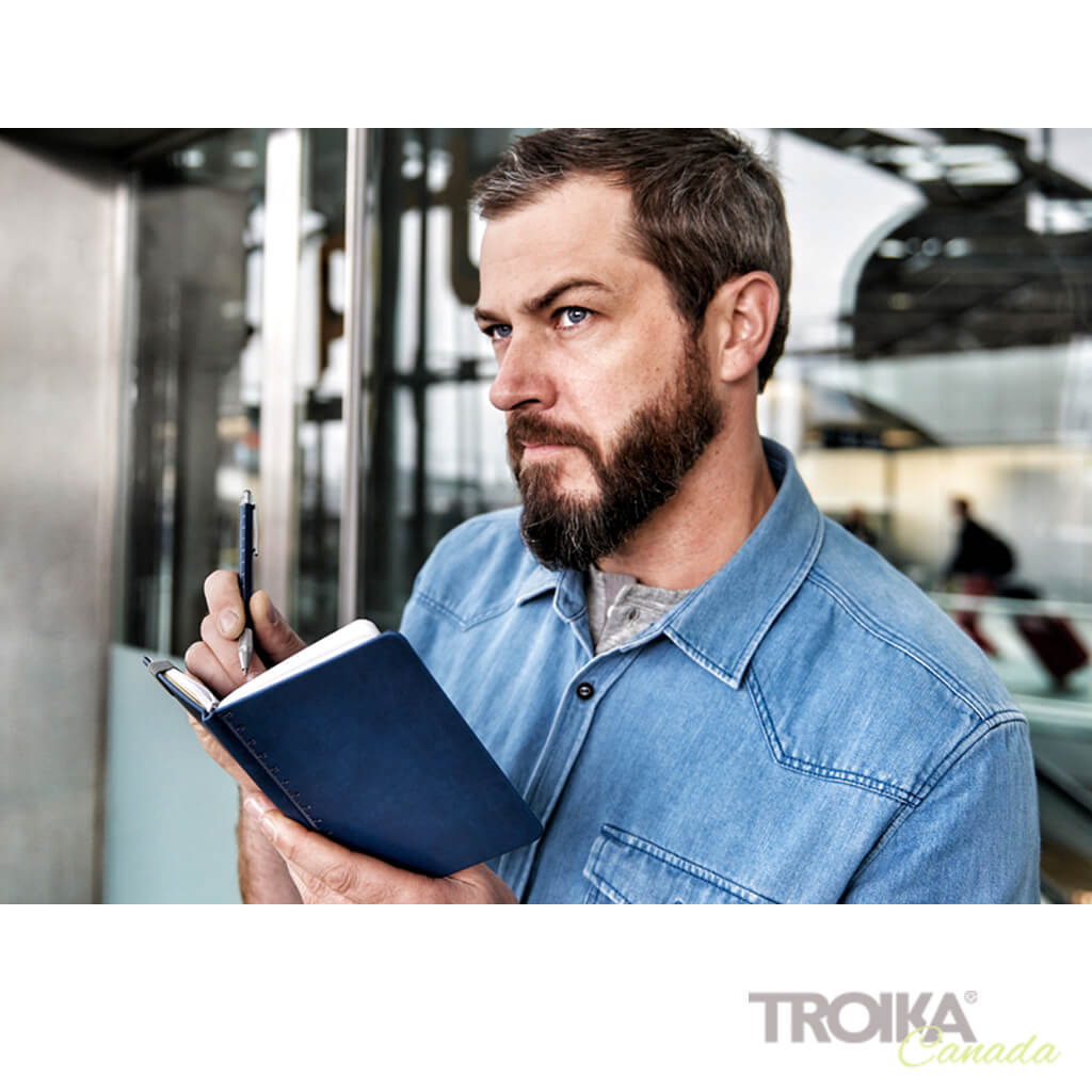 TROIKA Notepad DIN A6 incl. ballpoint pen SLIM - YELLOW