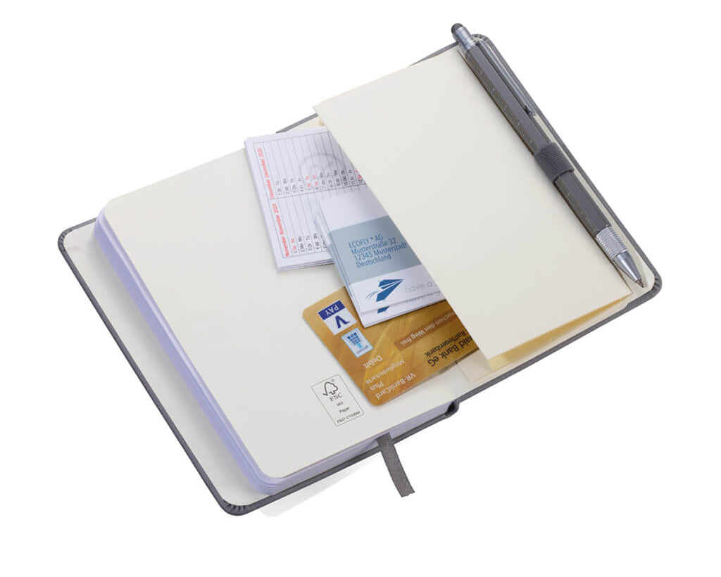 TROIKA Notepad DIN A6 incl. ballpoint pen SLIM - YELLOW