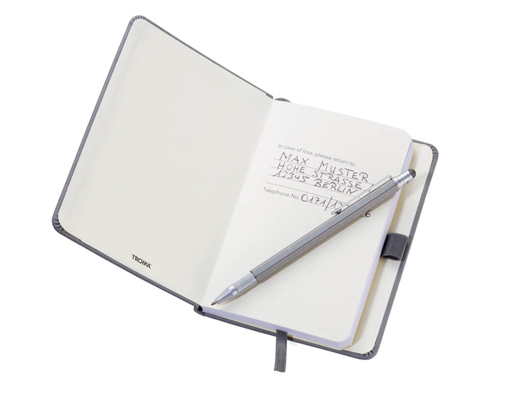 TROIKA Notepad DIN A6 incl. ballpoint pen SLIM - YELLOW