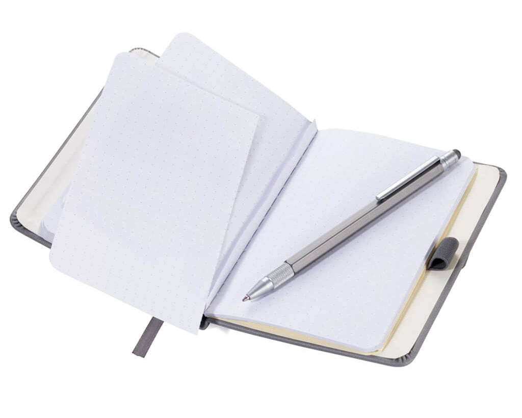 TROIKA Notepad DIN A6 incl. ballpoint pen SLIM - YELLOW
