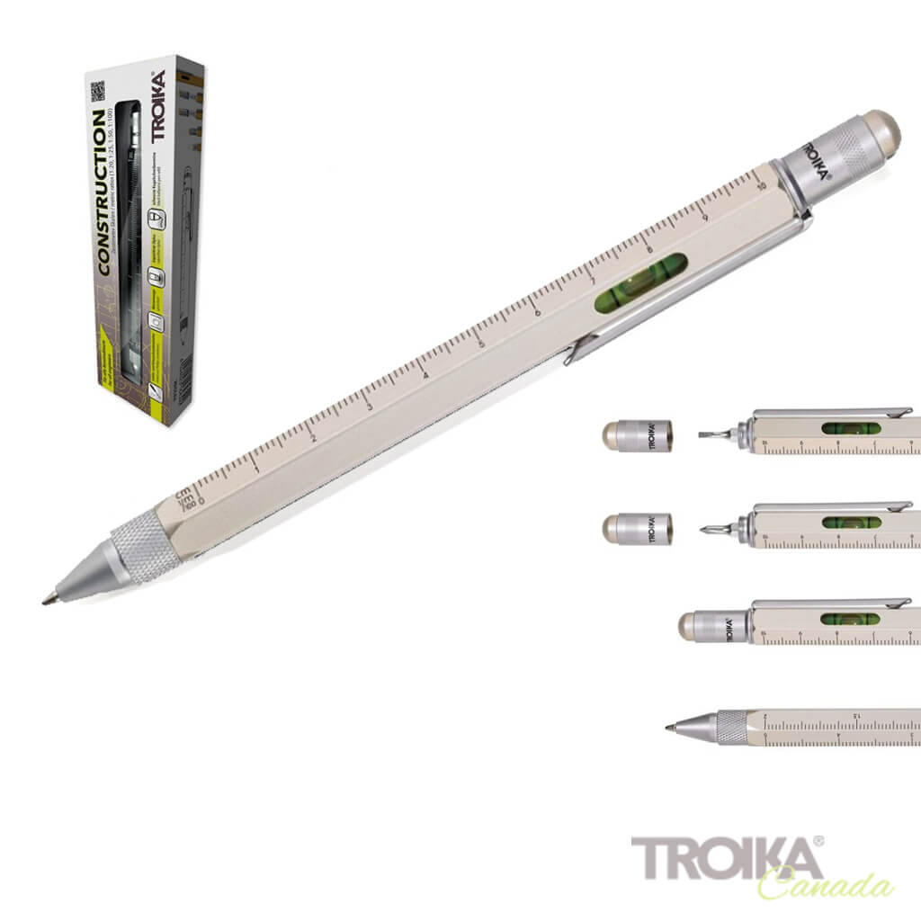 TROIKA MULTITASKING BALLPOINT PEN "CONSTRUCTION" - GOLD