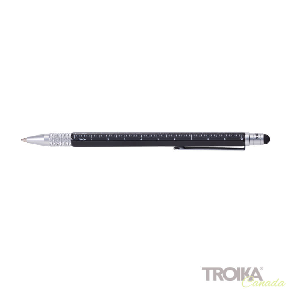 TROIKA Multitasking ballpoint pen "CONSTRUCTION SLIM" - black
