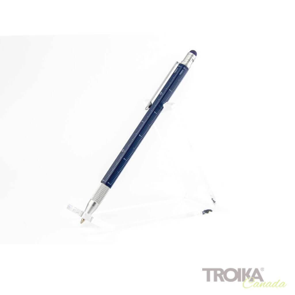 TROIKA Multitasking ballpoint pen "CONSTRUCTION SLIM" - blue