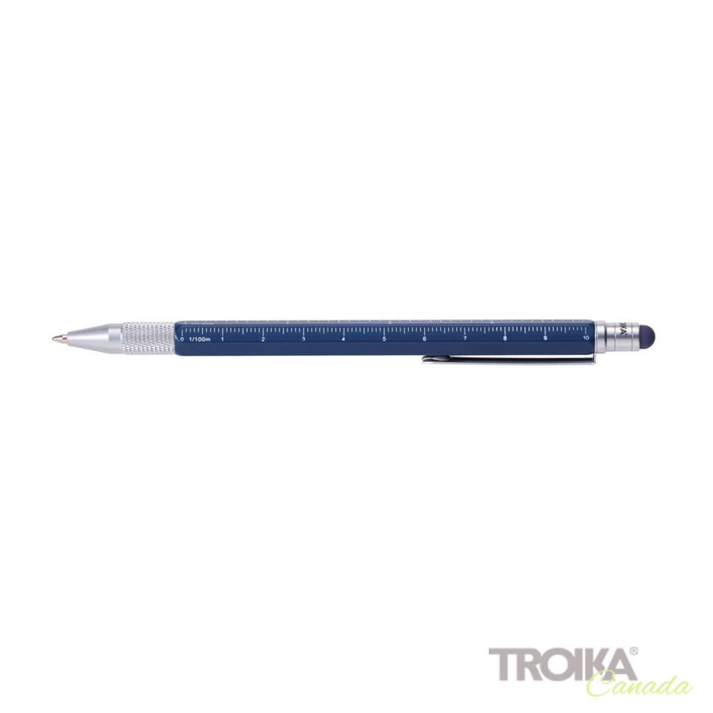 TROIKA Multitasking ballpoint pen "CONSTRUCTION SLIM" - blue