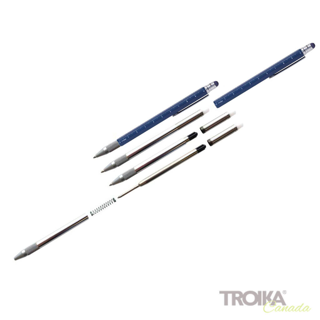 TROIKA Multitasking ballpoint pen "CONSTRUCTION SLIM" - blue