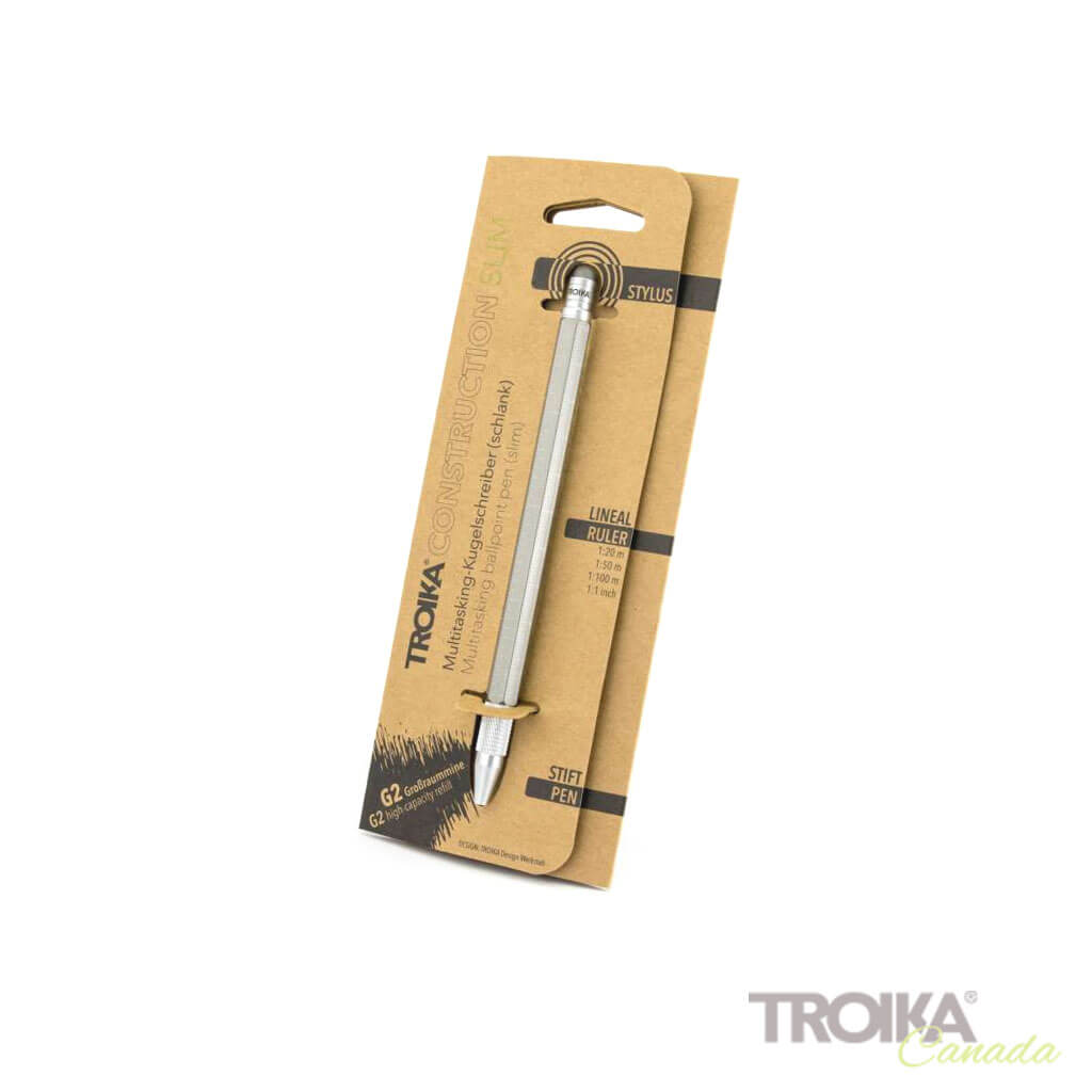 TROIKA Multitasking ballpoint pen "CONSTRUCTION SLIM" - titanium