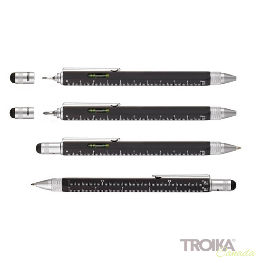 TROIKA Multitasking ballpoint pen "CONSTRUCTION" - black